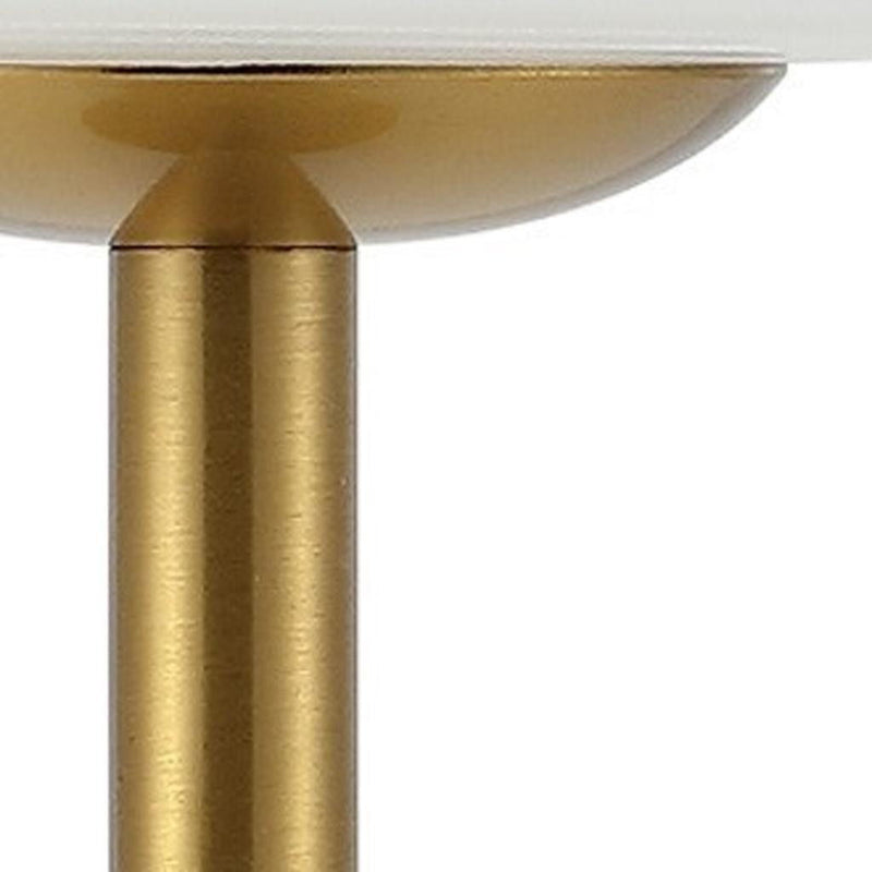 USB Table Lamp With Empire Shade - Brass