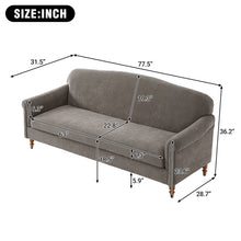 Load image into Gallery viewer, Loveseat Sofa With Rolled Arm For Living Room - Brown

