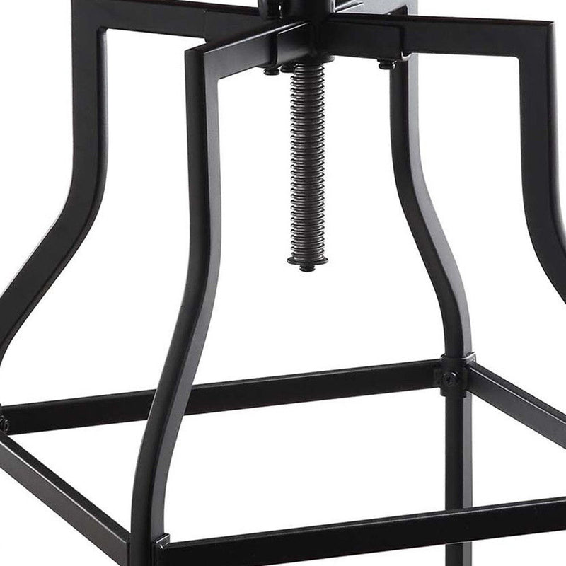 Steel Swivel Backless Adjustable Height Bar Chair - Chestnut / Black