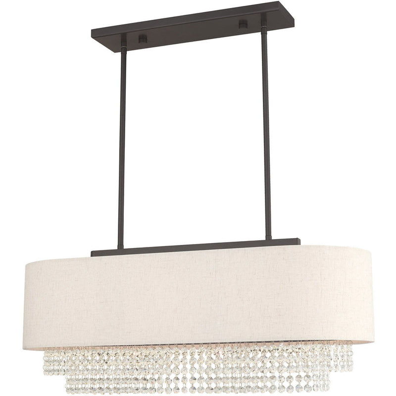 21'' Three Light Dimmable Chandelier With Shades - Bronze