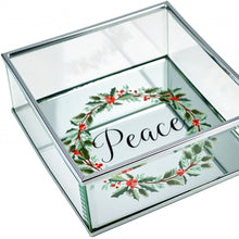 Load image into Gallery viewer, 6" Glass Christmas Vanity Tray - Silver
