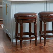 Load image into Gallery viewer, Rustic Elegance Backless Swivel Stool
