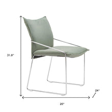 Load image into Gallery viewer, Upholstered Fabric Dining Arm Chairs (Set of 2) - Green / Silver
