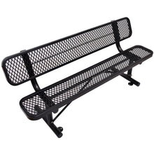 Load image into Gallery viewer, 6' Outdoor Steel Bench With Backrest
