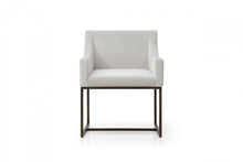 Load image into Gallery viewer, Upholstered Fabric Dining Arm Chair - Beige
