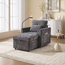 Load image into Gallery viewer, Multifunctional Chenille Recliner Sofa With Storage And Phone Bracket
