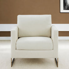 Load image into Gallery viewer, Upholstered Arm Chair - Cream And Gold
