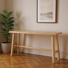 Load image into Gallery viewer, 66" Solid Wood Trestle Console Table - Light Brown
