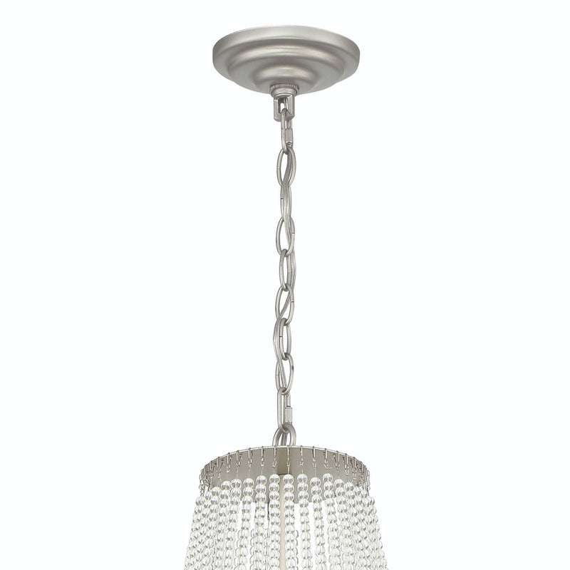 Candle Style Six Light Metal Dimmable Chandelier - Silver