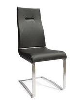 Load image into Gallery viewer, Faux Leather Upholstered Dining Side Chairs (Set of 2) - Silver / Black
