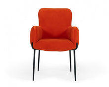 Load image into Gallery viewer, Upholstered Fabric Dining Arm Chair - Orange
