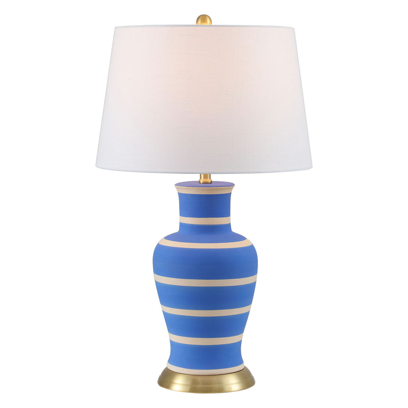 Urn Bedside Lamp With Empire Shade - Blue