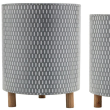 Load image into Gallery viewer, Geometric Round Pot Planters (Set of 3) - Blue / White / Gray
