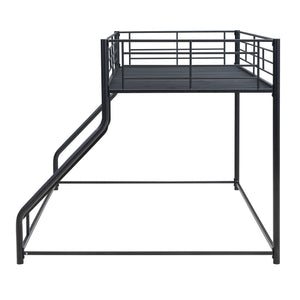 Metal Floor Bunk Bed, Twin XL over Queen, Black