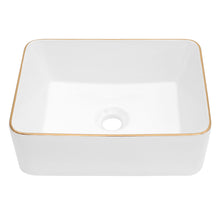 Load image into Gallery viewer, Modern European Style Ceramic Rectangular Vessel Bathroom Sink
