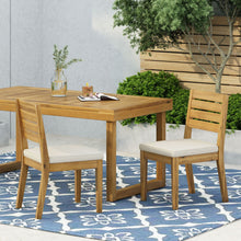 Load image into Gallery viewer, Outdoor Armless Dining Chair With Cushions (Set of 2) - Natural / Beige
