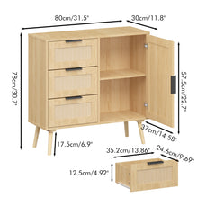 Load image into Gallery viewer, Dresser With Drawers And Adjustable Shelf - Antique Natural / Rattan
