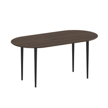 Load image into Gallery viewer, 67" Solid Wood Mirrored Double Pedestal Base Oval Dining Room Table - Walnut
