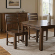 Load image into Gallery viewer, Solid Wood Ladder Back Dining Side Chairs (Set of 2) - Brown

