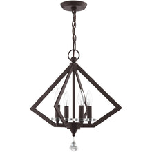 Load image into Gallery viewer, 19" Four Light Metal Dimmable Chandelier With Shades - Bronze
