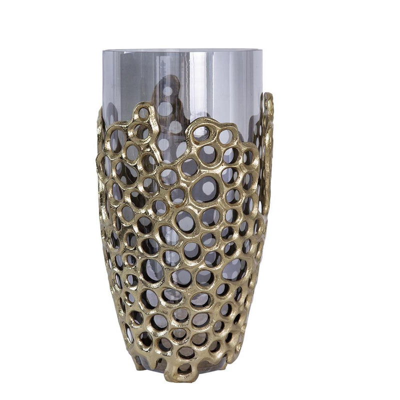 Cylinder Table Vase - Black / Gold
