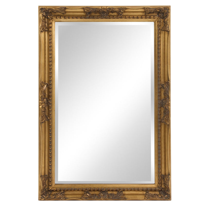 Rectangular Antiqued Frame Mirror - Gold