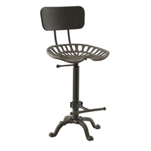 Load image into Gallery viewer, Industrial Backless Adjustable Height Bar Chair With Footrest 47" - Dark Gray

