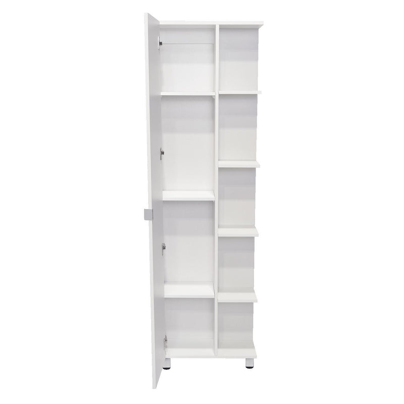 Corner Accent Cabinet With Single Door - White