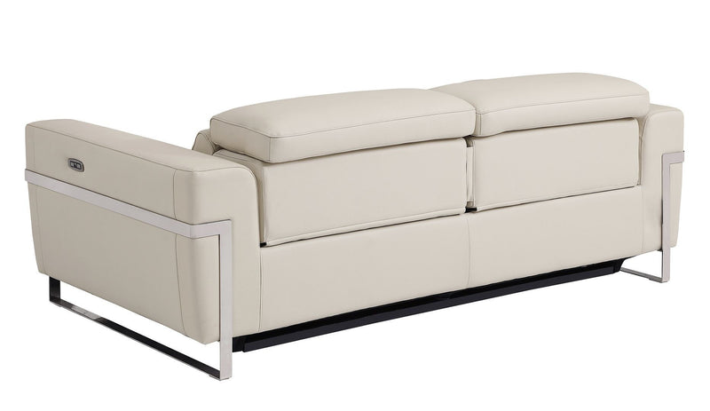 Italian Leather Reclining USB Sofa (720400) - Beige