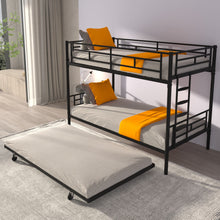 Load image into Gallery viewer, Bunk Bed Twin over Twin with Trundle Black,CPC Certified,No Box Spring Needed,Heavy Duty,Easy to assemble
