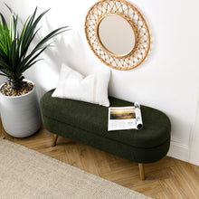 Load image into Gallery viewer, Ottoman Oval Storage Bench With Rubber Wood Legs
