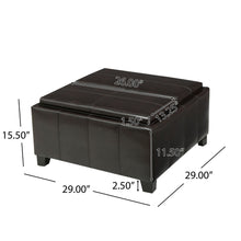 Load image into Gallery viewer, Contemporary Ottoman With Storage And Tray Tops - Brown
