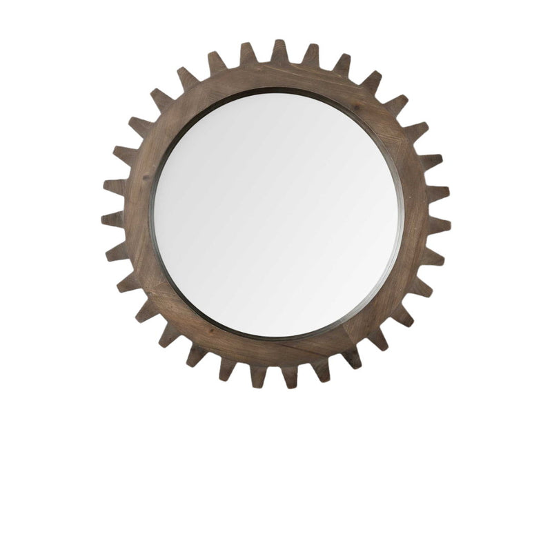 26" Abstract Framed Accent Mirror - Dark Brown