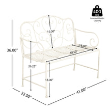 Load image into Gallery viewer, Sunnydaze - Outdoor Garden Bench - Matte White
