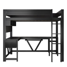 Load image into Gallery viewer, Gaming Loft Bed With Desk, Storage Shelves, LED And Charging Station
