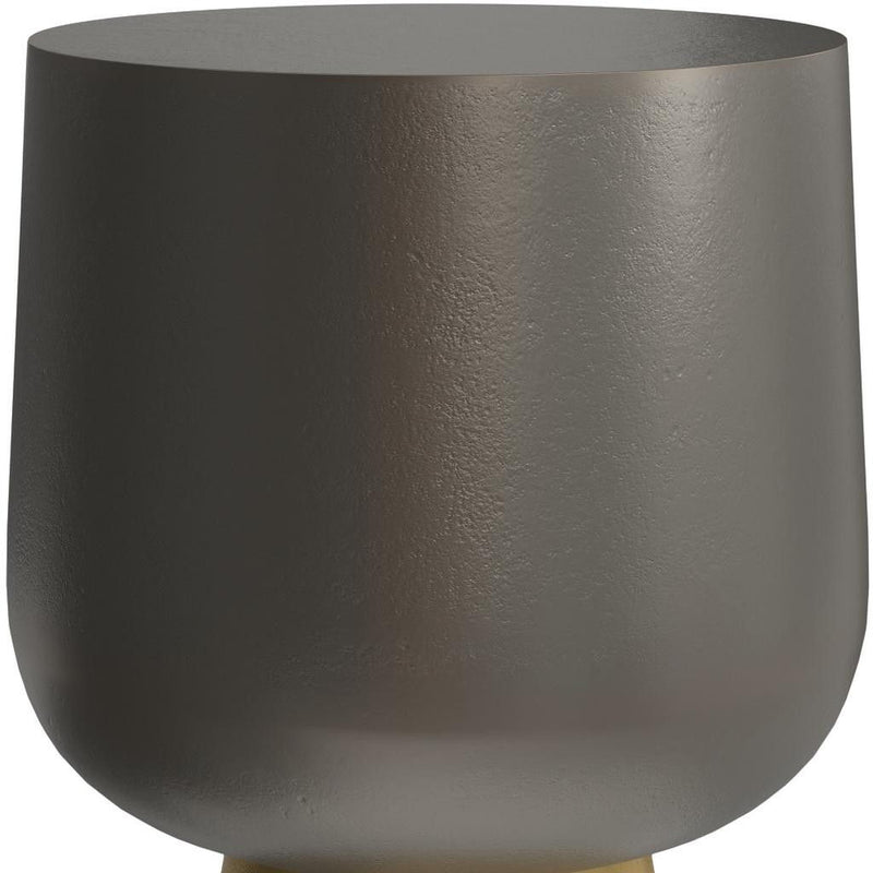 20" Aluminum Round End Table - Antiqued Brass