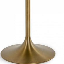 Load image into Gallery viewer, Rounded Marble Metal Dining Table - White / Gold
