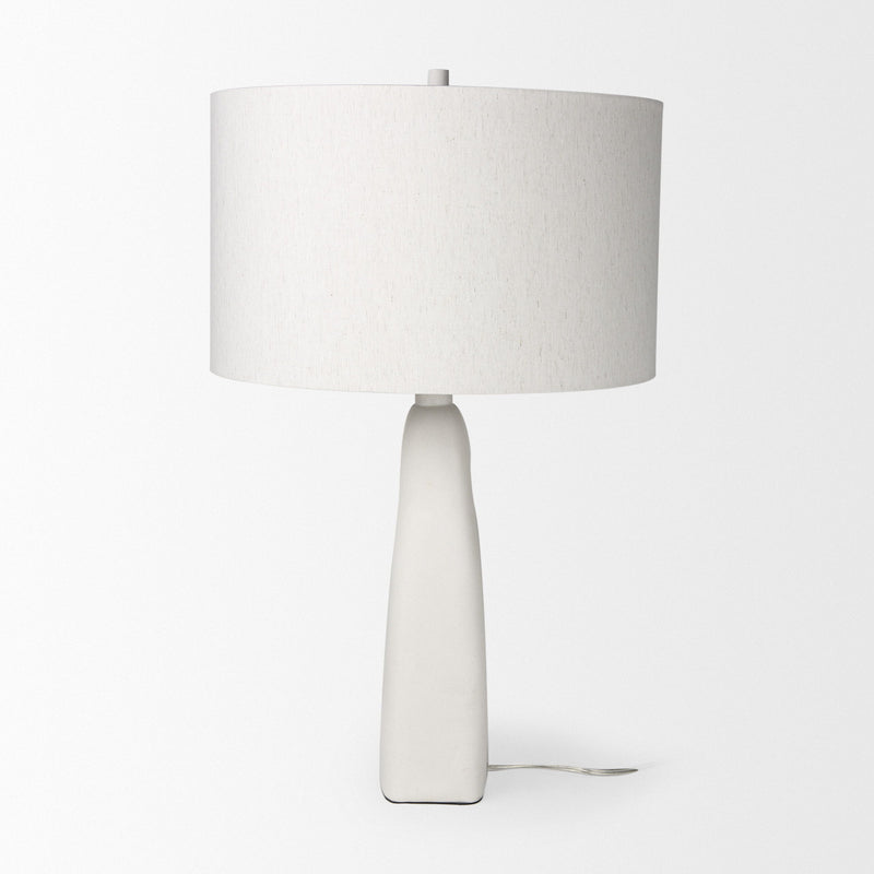 Novelty Table Lamp With Drum Shade - White