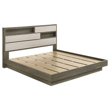 Load image into Gallery viewer, Eastern King Bed Bookcase Headboard With Hidden Storage - Oak
