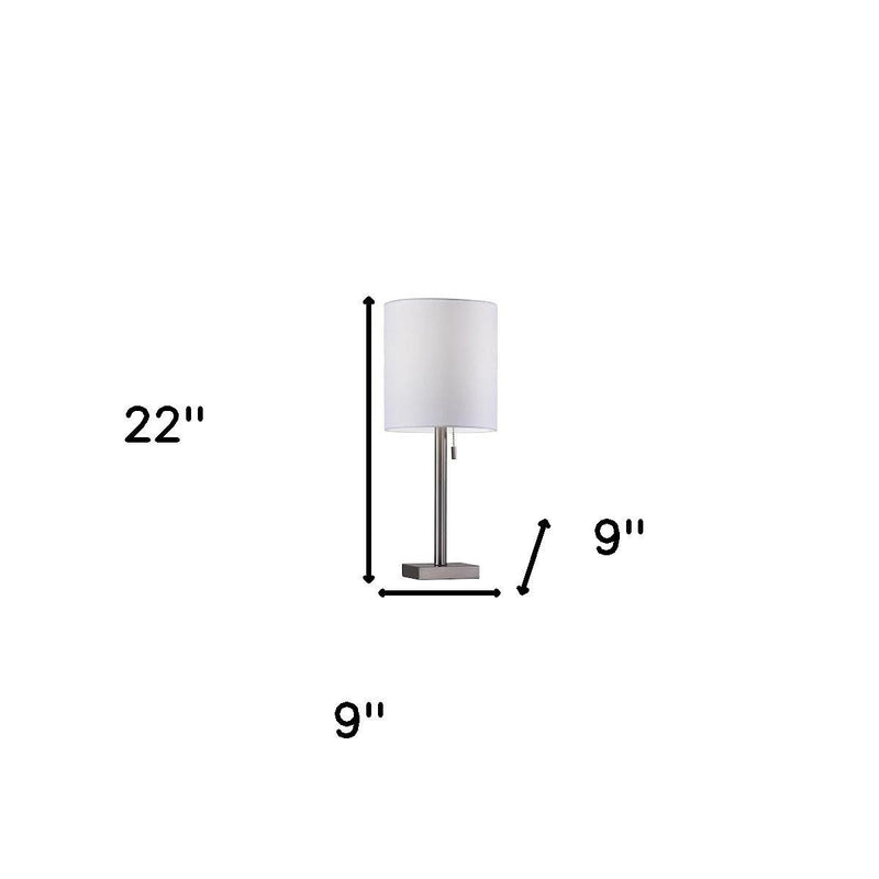 Metal Table Lamp - Brushed Steel