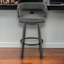 Load image into Gallery viewer, 38" Faux Leather Swivel Low Back, Bar Height Bar Chair - Gray / Black
