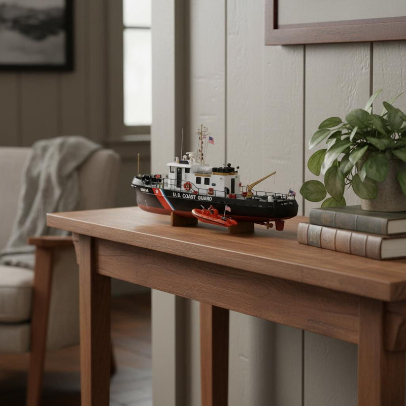 Hand Painted Model Boat (624539) - Black / White