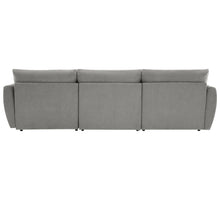 Load image into Gallery viewer, 113.3&quot; Convertible Sectional Sofa Couch 3-Seat L-Shaped Sofa with Movable Ottoman and  USB for Apartment, Living Room, Bedroom, Grey
