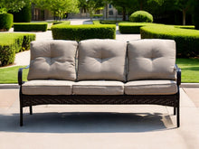 Load image into Gallery viewer, Polyester Blend Settee With Black Legs - Beige
