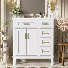 Load image into Gallery viewer, Modern Bathroom Vanity With Ceramic Sink, Soft Close Storage Cabinet
