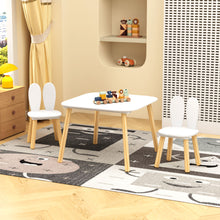 Load image into Gallery viewer, Rabbit Themed Table And 2 Chairs Set - White
