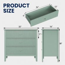 Load image into Gallery viewer, Fluted 3 Drawer Nightstand With Soft Close Slides

