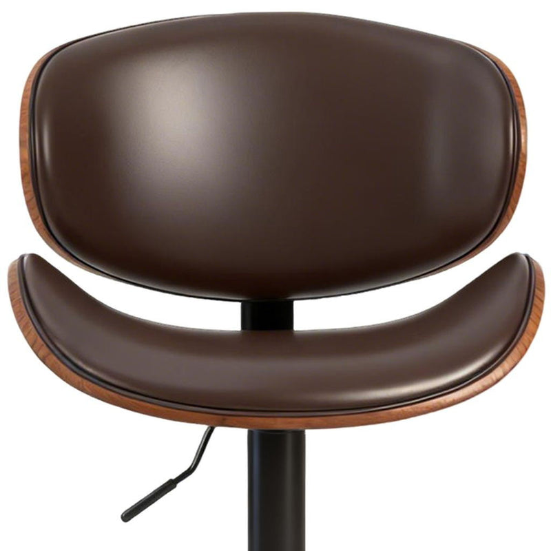 Fabric Faux Leather Aluminum Swivel Bar Chairs (Set of 2) (724337) - Black / Silver