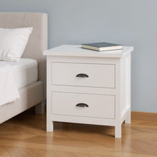 Load image into Gallery viewer, Two Drawer Nightstand With Solid Wood Top - White

