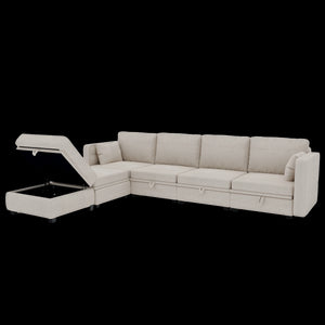 UNITED WE WIN Modular Sectional Sofa U Shaped Modular Couch with Reversible Chaise Modular Sofa Sectional Couch with Storage Seats